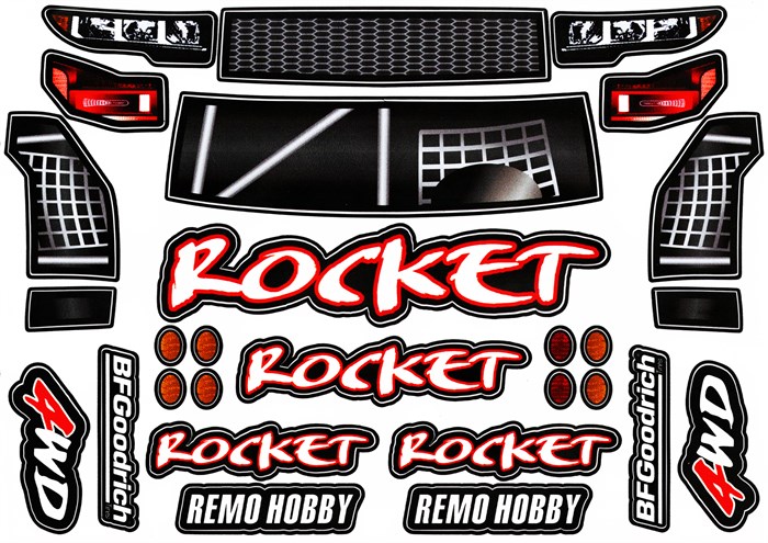 Наклейка для кузова "Remo Hobby Rocket" - фото 12383
