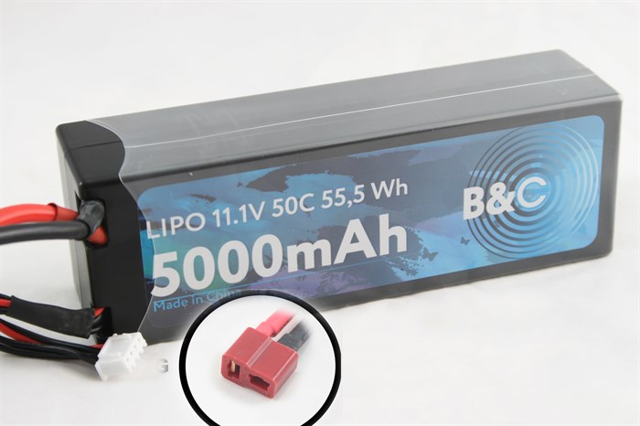 Аккумулятор B&C Li-pol 11.1V 5000mAh 50C (T-Plug) - фото 12551