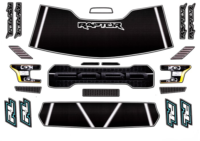 Наклейка для кузова "Ford Raptor F-150" шорт-корс 1/8 ST-2905 - фото 15302