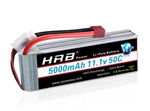 Аккумулятор HRB Li-pol 11.1V 5000mAh 50C (T-Plug) DB-1150-HRB